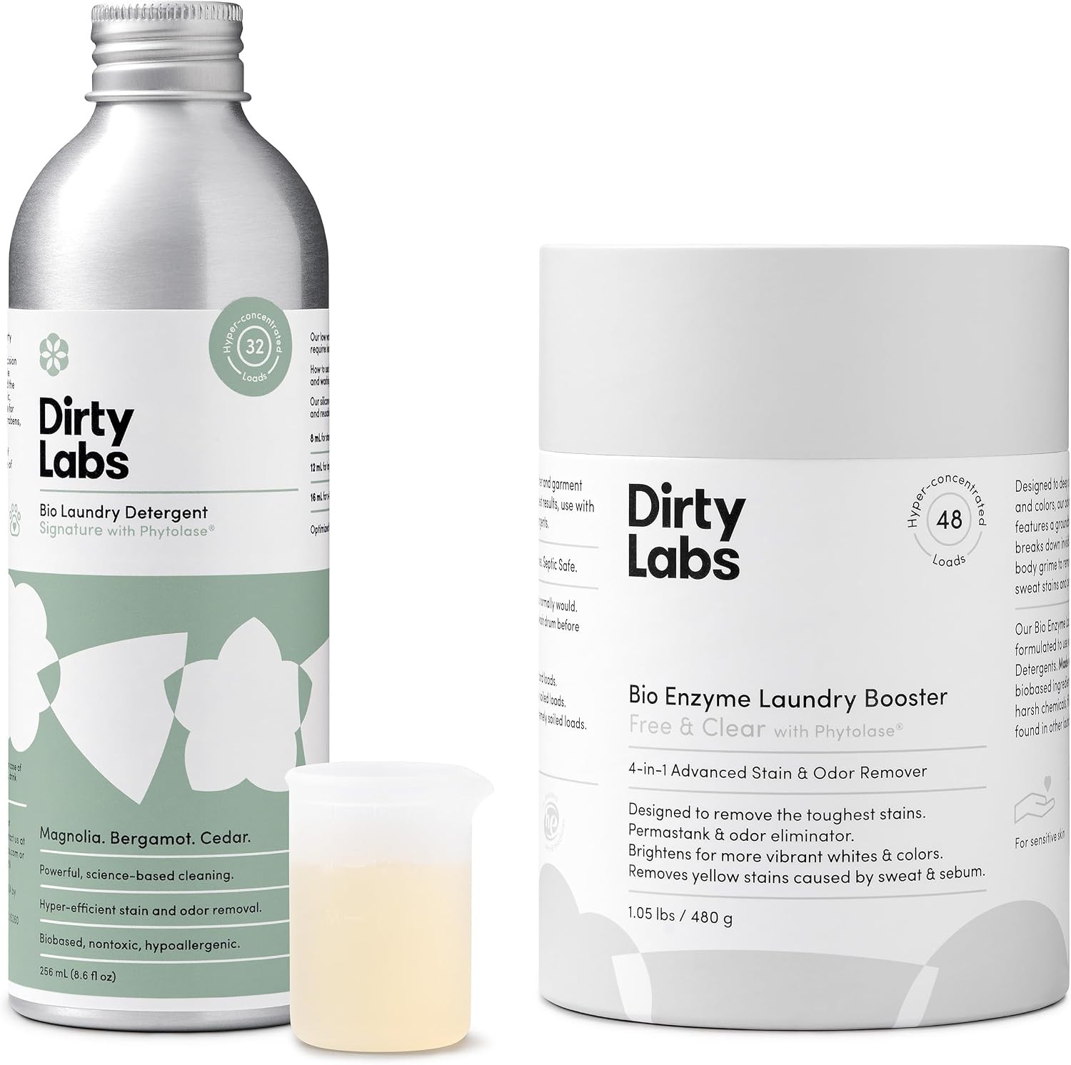 Dirty Labs Bio Laundry Detergent, Unscented, Enzyme Formula, Up to 48 Loads, Powder Pack
