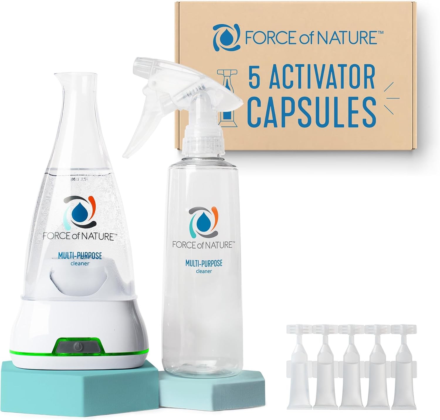 Force of Nature Starter Kit, Multi-Purpose Cleaner Capsule System, Starter Kit with Capsules