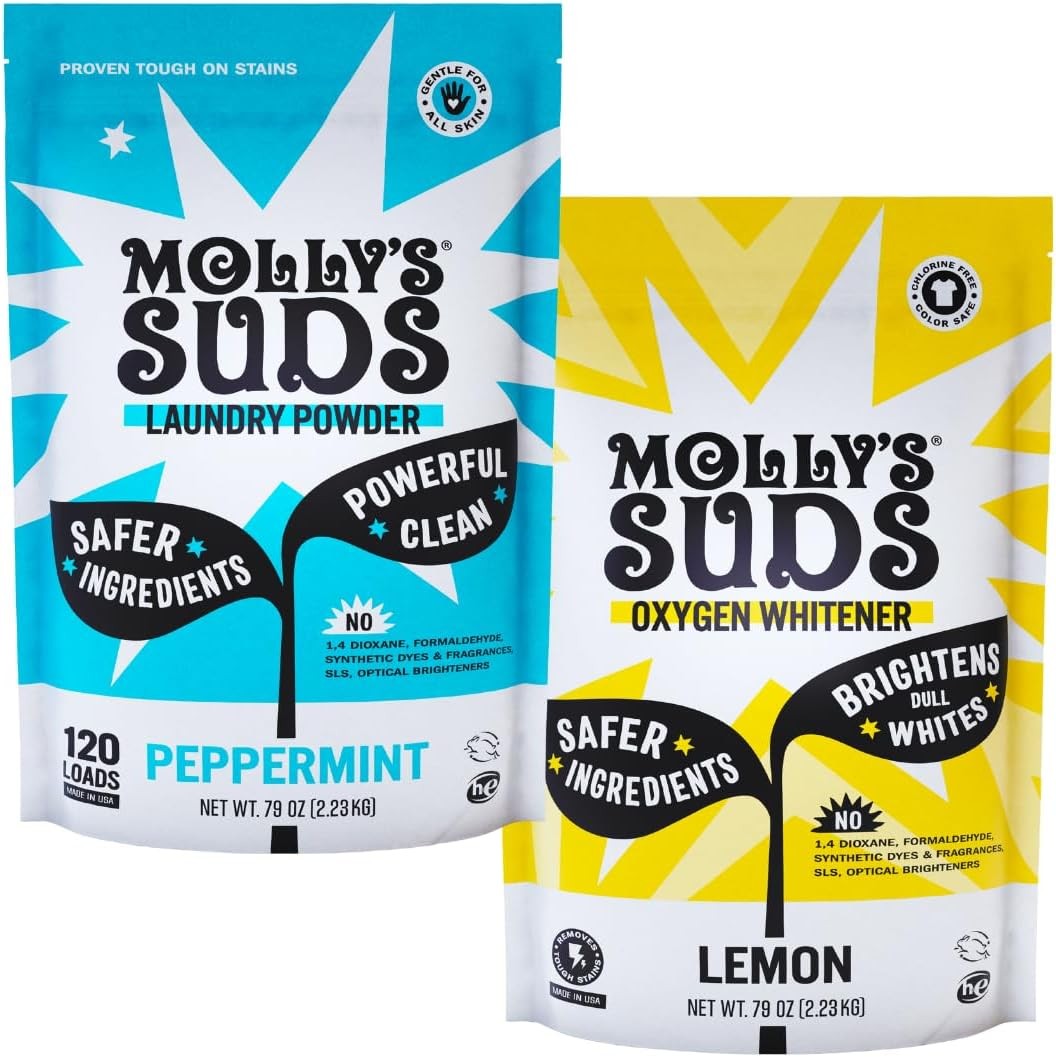 Molly's Suds Original Laundry Powder, Mineral-Based Formula, Up to 120 Loads, Powder Box